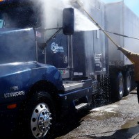 Cabrera Logistics truck getting washed